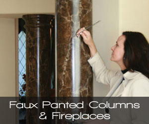 faux-painted-columns-fireplaces