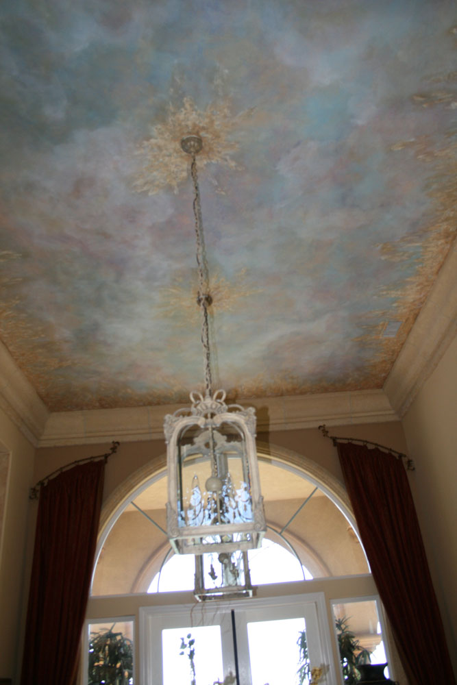 Tall Light Blue Sky Painted Textured Ceiling Faux Finish & multiple colors
