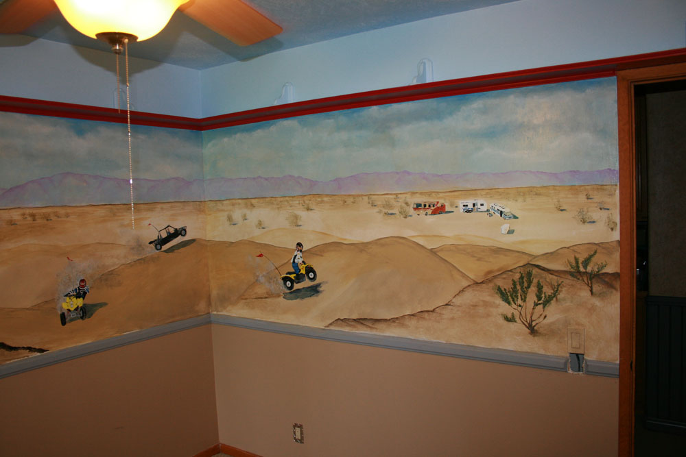 Hand Painted Glamis Desert Scene of the Dunes & Desert vehicles