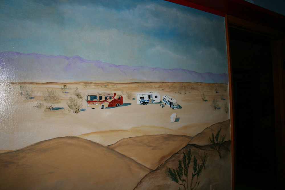 Hand Painted Glamis Desert Scene of the Dunes & Desert vehicles