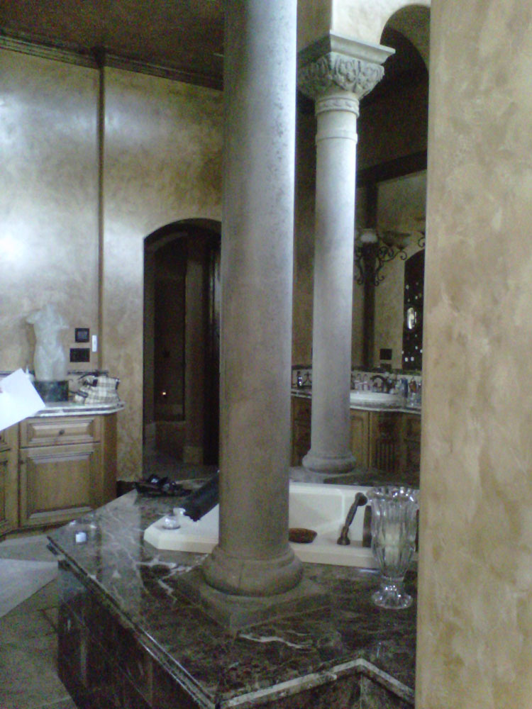 Before: Bathroom Columns to be painted Faux Marble