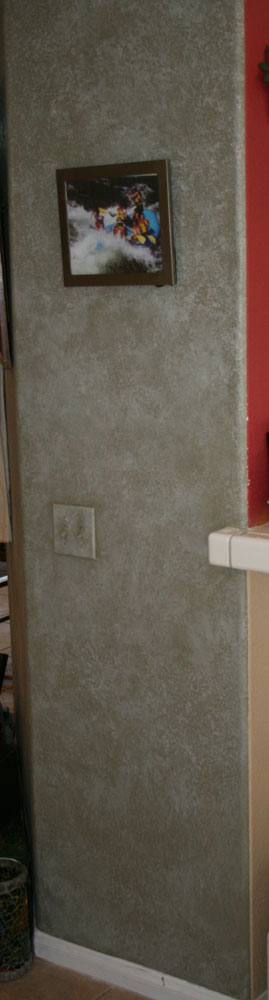 After: Whole in drywall - Needed to match Faux finish texture and color