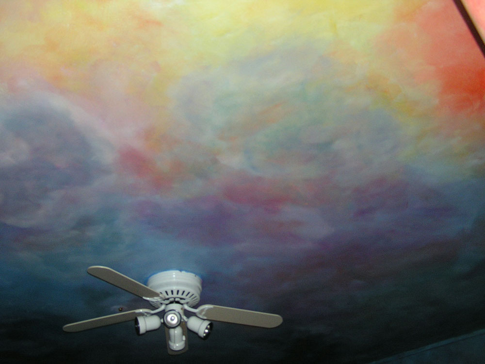 Sunset Colors with Textured Ceiling Faux Finish