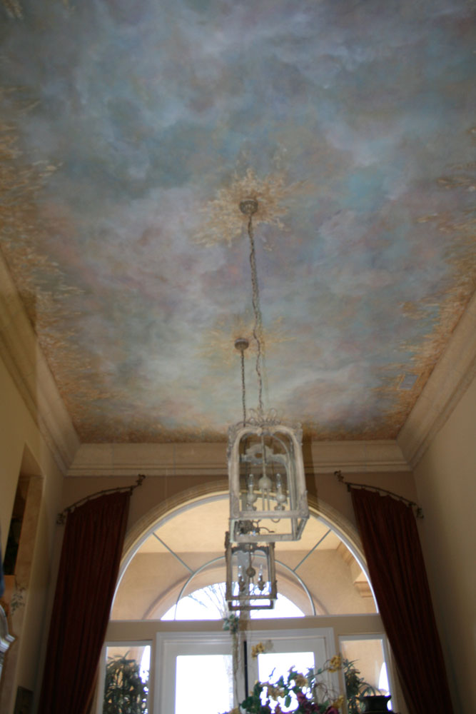 Tall Sky Painted Textured Ceiling Faux Finish - Pastell Colors